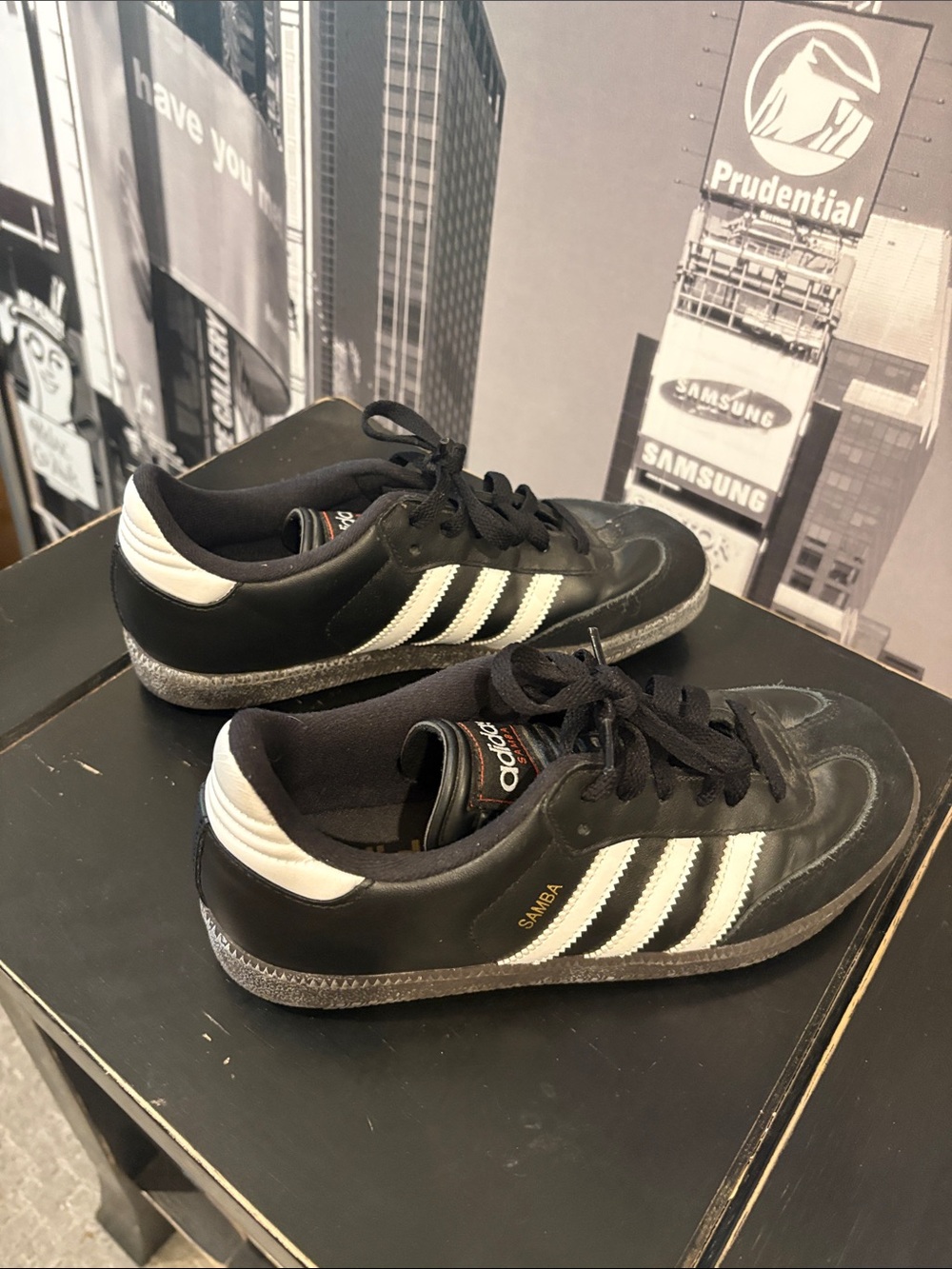 adidas Samba Black and White Leather Sneakers